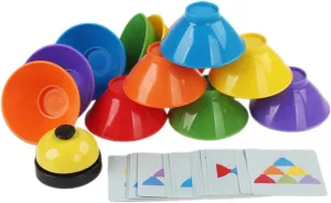 UPKOCH 1Set Stacking Cups Shape Matching Game for and Desktop Play Enhances Color Recognition Safe and Design for Age