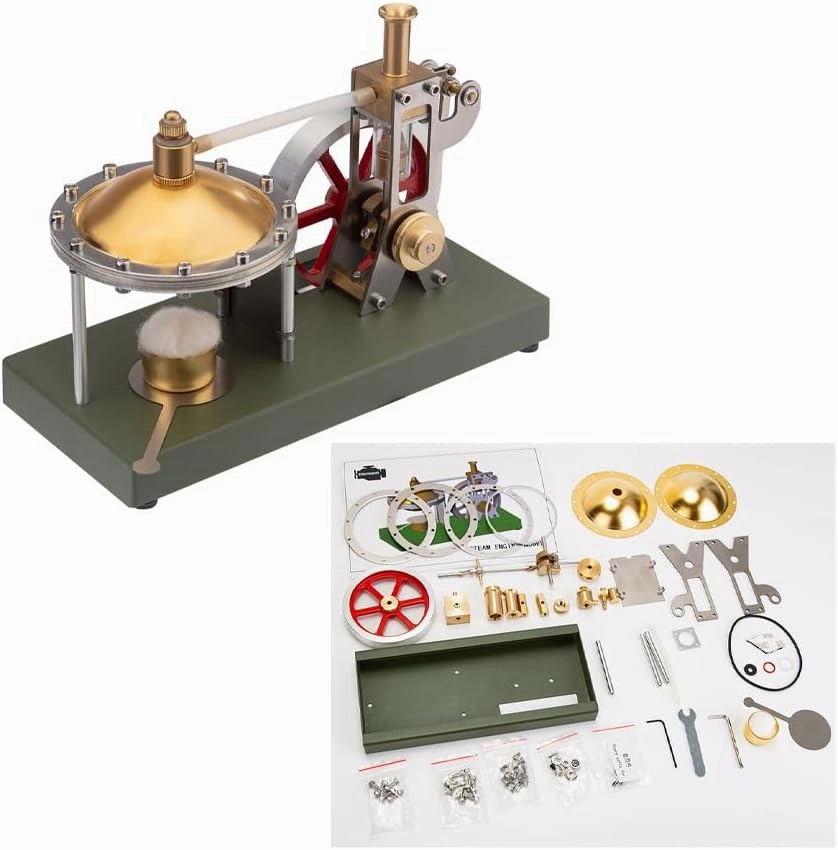V-01 Vertical Steam Engine with Spherical Boiler   SG-01 Steam Generator & LED Street Lamp Scene Model Set for Physical Science Experiment Display