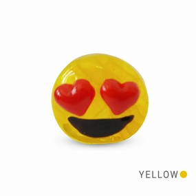 VAL the Heart Eyes Emoji Collectible Miniature Glass Figurine in Tynies Collector's Frame
