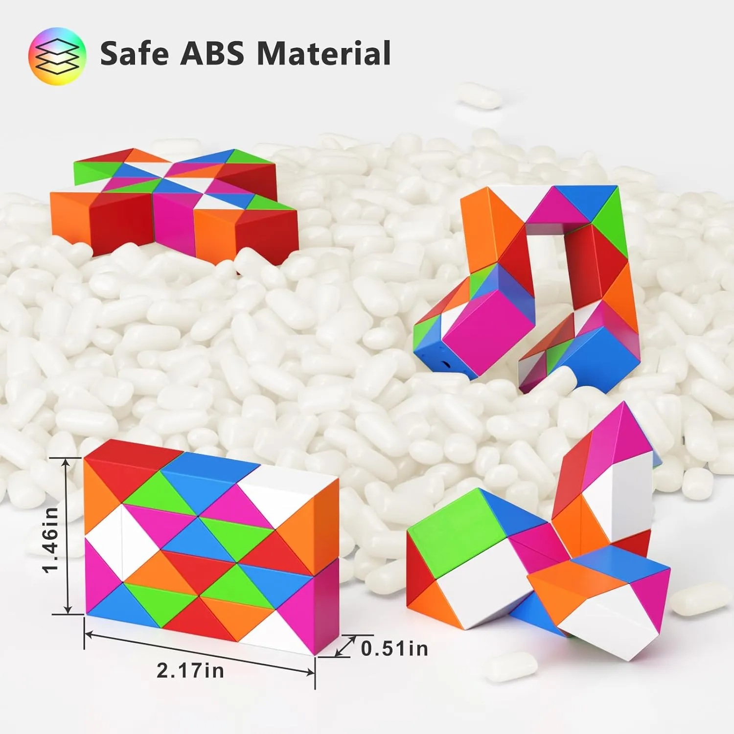 Vdealen 24 Pack Mini Fidget Snake Cube Twist Puzzle Party Favors for Kids, School Rewards&Classroom Prize for Students, Goodie Bag Stocking Stuffers, Gift for Birthday Valentine Easter Christmas