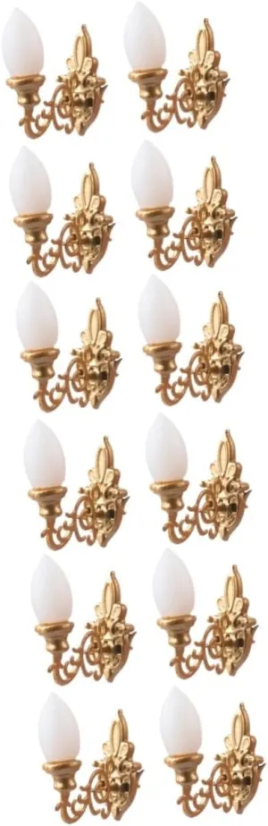 VICASKY 12pcs Miniature Wall Lamp Tiny Decorative Lights for Dollhouse Sand Table Models Compact Design Warm Light for Craft Projects Home Decor