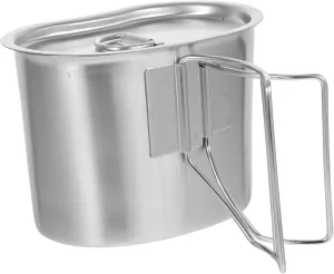 VICASKY 1pc Stainless Steel Outdoor Pot Portable Camping Cookware for Hiking and Backpacking Easy to Container for Outdoor Activities