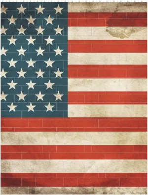 Vintage American USA Flag Building Block Puzzle Personalized Building Bricks Block Puzzle Building Family Keepsake DIY Brick Block Puzzles Valentine's Day Gifts for Home Decor Brick Puzzle