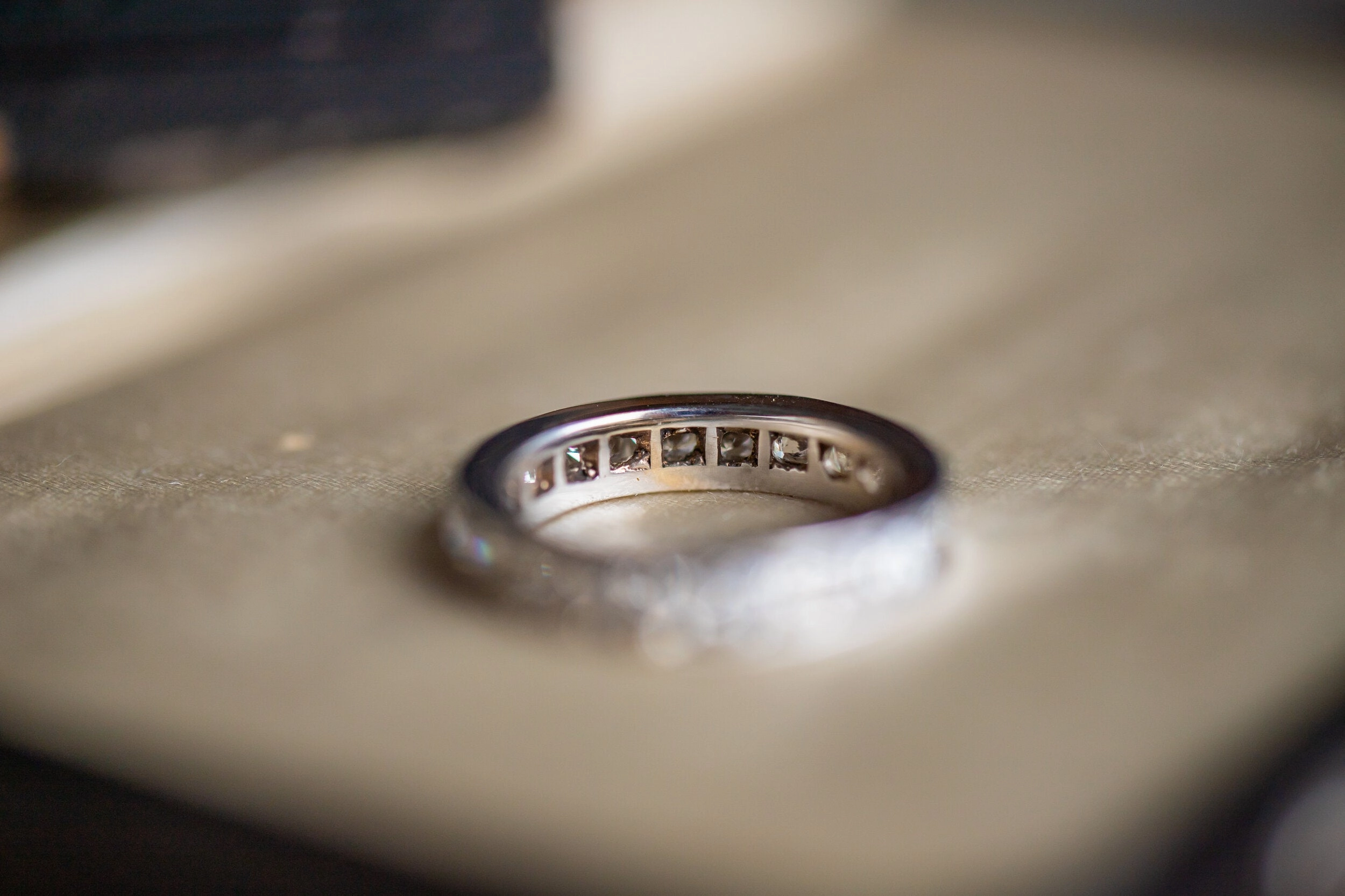 Vintage 14k White Gold 2.20 CTW Warm Diamond Eternity Band