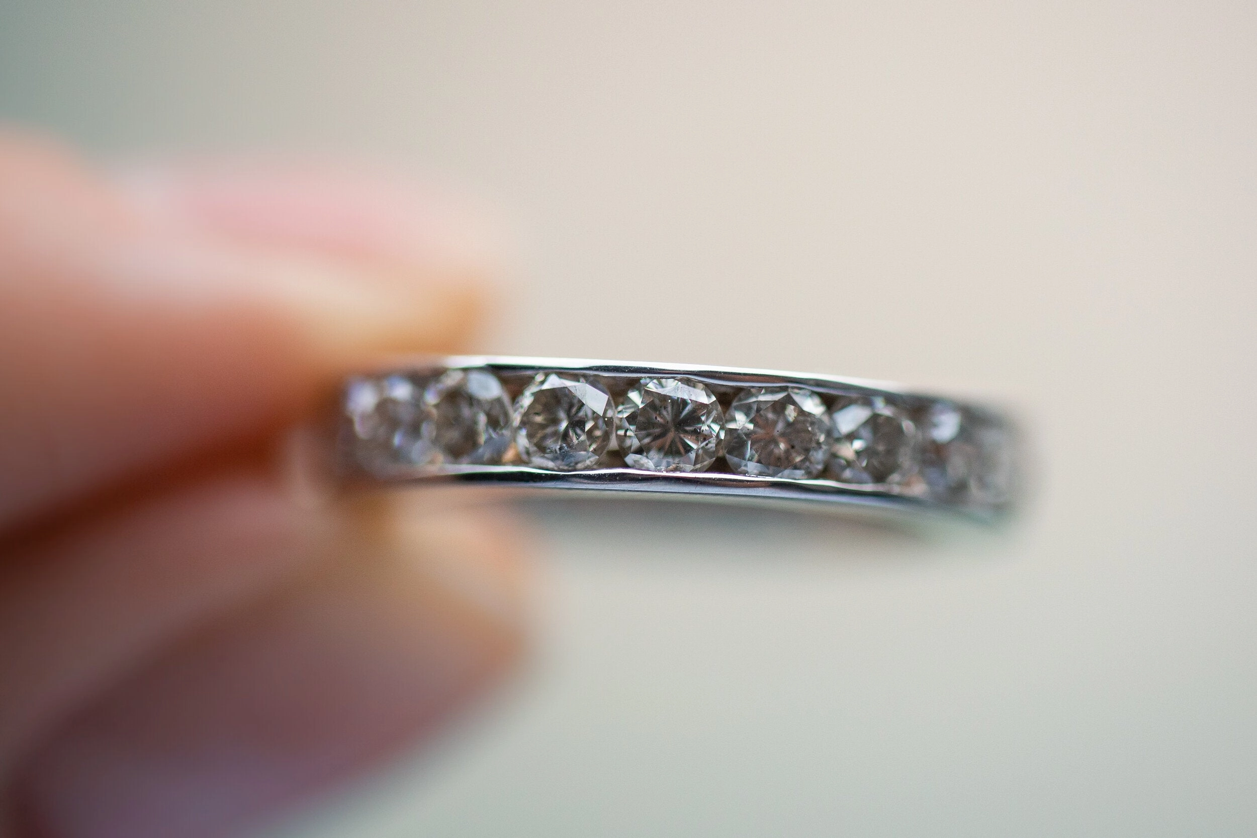 Vintage 14k White Gold 2.20 CTW Warm Diamond Eternity Band