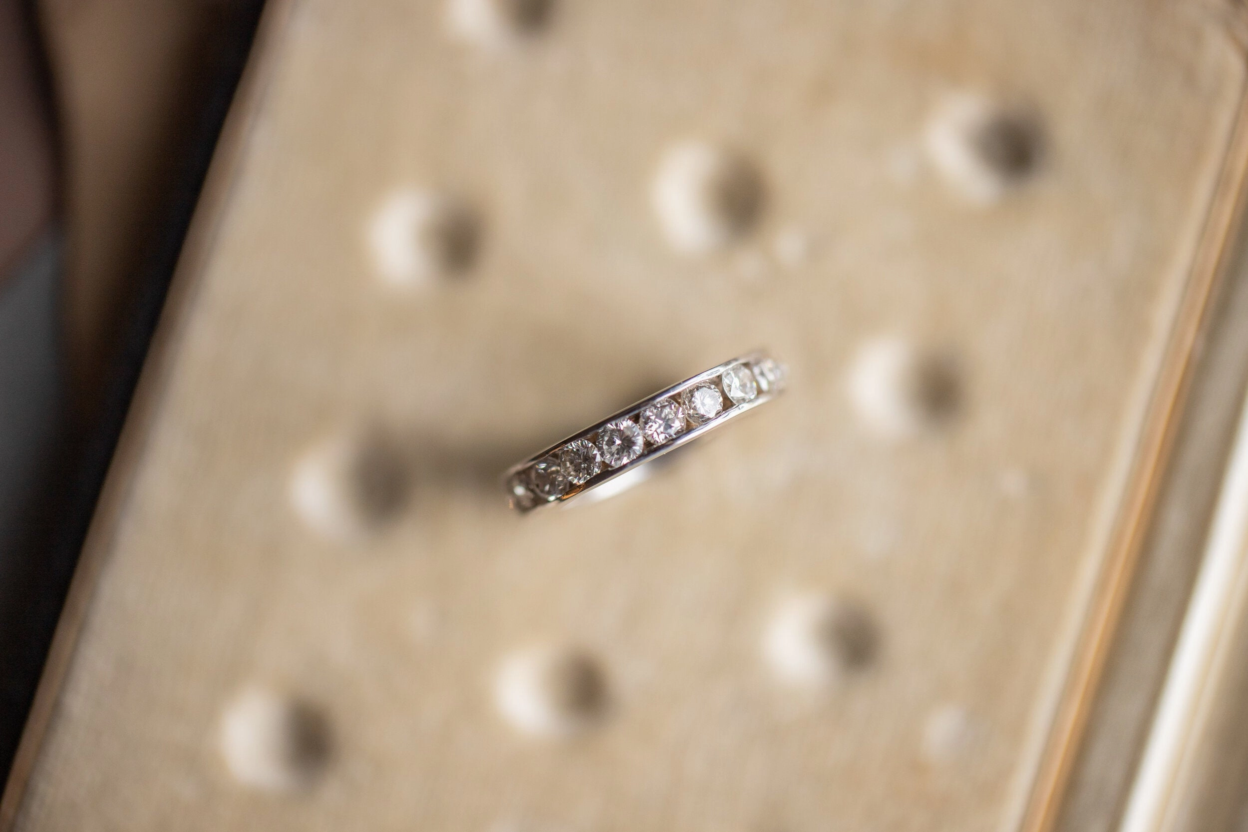 Vintage 14k White Gold 2.20 CTW Warm Diamond Eternity Band