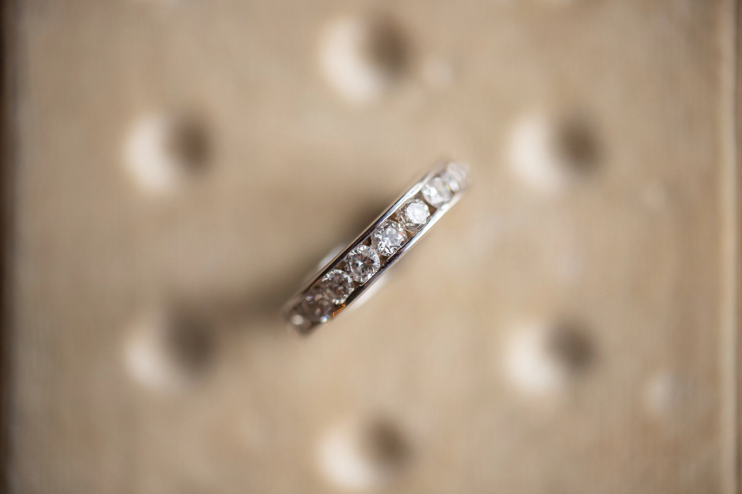 Vintage 14k White Gold 2.20 CTW Warm Diamond Eternity Band