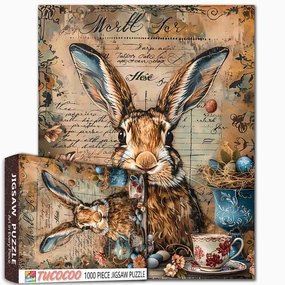 Vintage Brown Bunny Jigsaw Puzzle