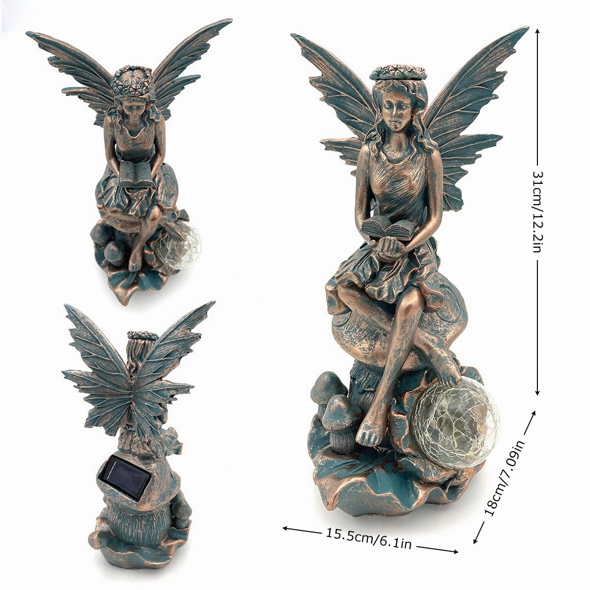 Vintage Fairy Angel Garden Statues with Solar Lights