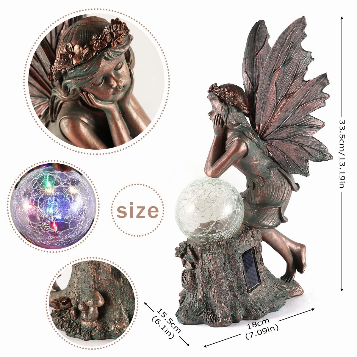Vintage Fairy Angel Garden Statues with Solar Lights