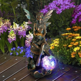 Vintage Fairy Angel Garden Statues with Solar Lights