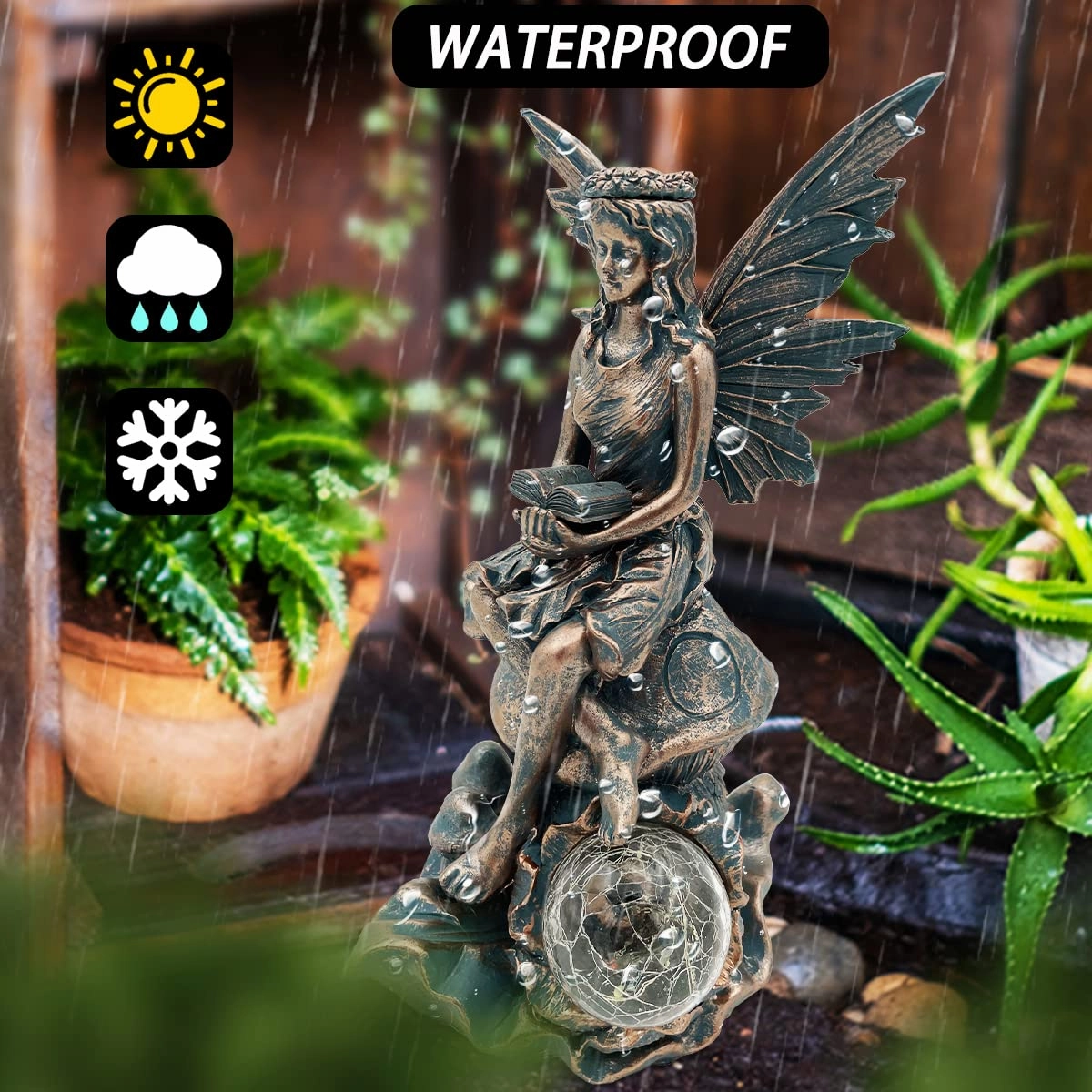 Vintage Fairy Angel Garden Statues with Solar Lights