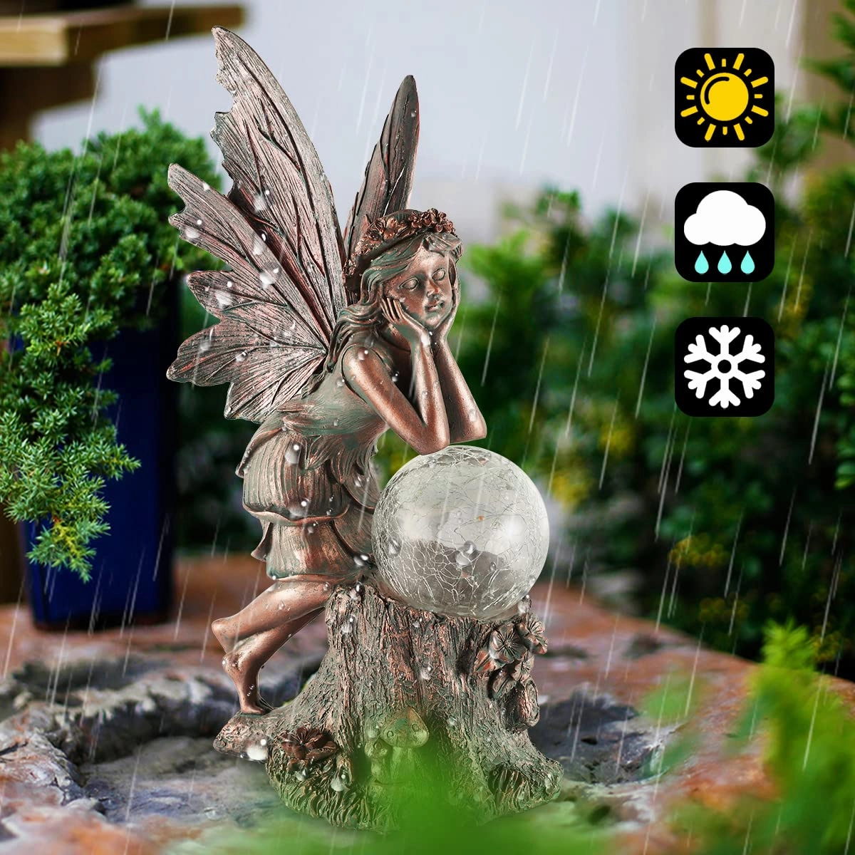 Vintage Fairy Angel Garden Statues with Solar Lights