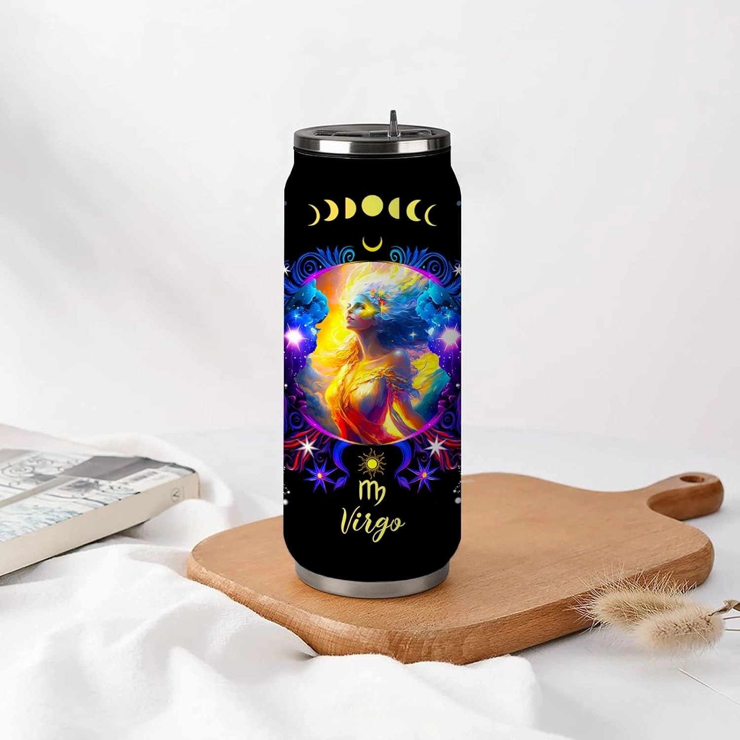 Virgo Constellation Tumbler - Zodiac Stainless Steel Cup for Men Women Astrology Fans - Birthday Gift With Straw Lid - 17 Oz Coffee Mug Car Cup
