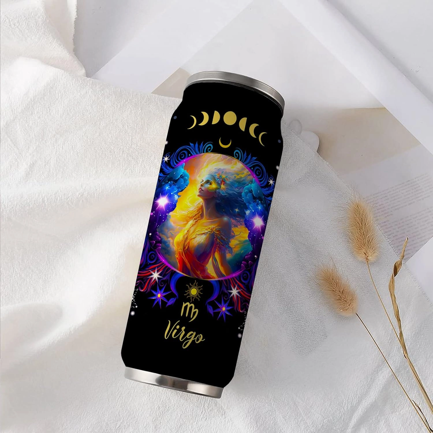 Virgo Constellation Tumbler - Zodiac Stainless Steel Cup for Men Women Astrology Fans - Birthday Gift With Straw Lid - 17 Oz Coffee Mug Car Cup