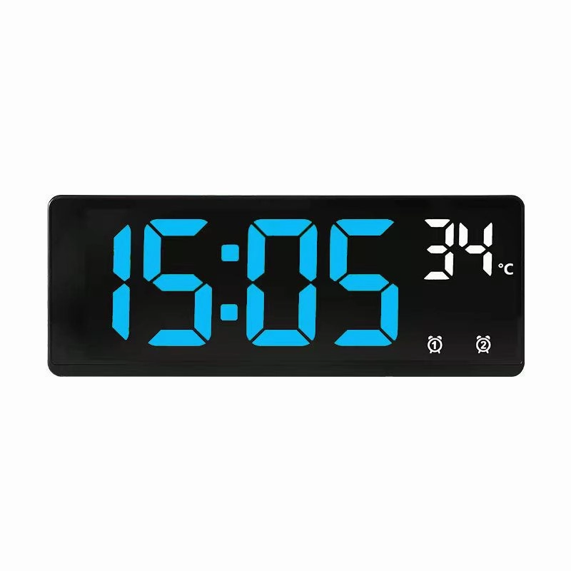 Voice Control Digital Alarm Clock Temperature Dual Alarm Snooze Desktop Table Clock Night Mode 12/24H LED Clock Watch