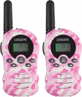 Walkie Talkies for Kids 22 Channels 2 Way Radio Walkie-Talkie Toy with Backlit LCD, 3 KMs Range for 3-12 Year Old Boys Girls Outside, Camping, Hiking (1 Pair, Pink)