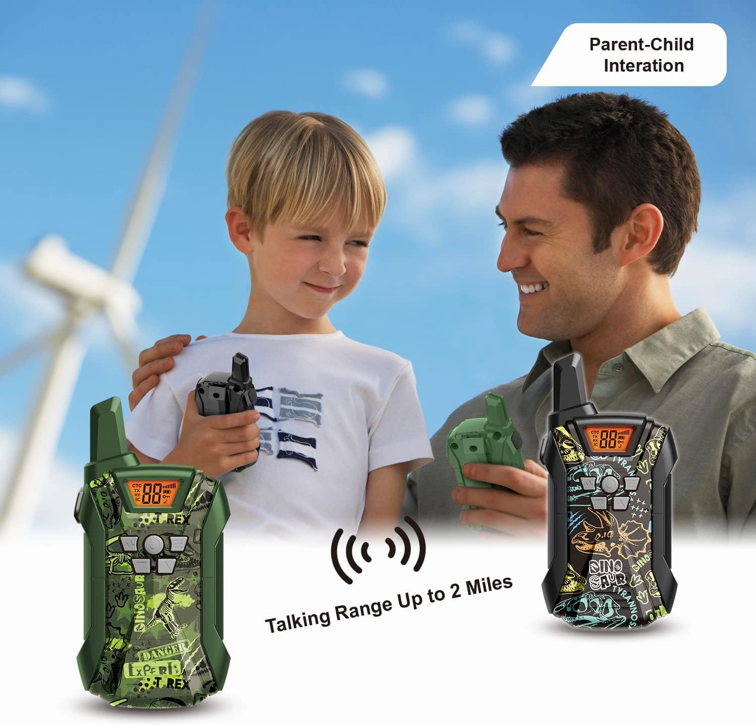 Walkie Talkies for Kids, 22 Channels Long Range Walkie Talkies for Boys Girls 4-12, 2 Way Radio Toy, Outdoor Camping Gear Toys Gifts for Kids Ages 4-12 BlueGreenPink