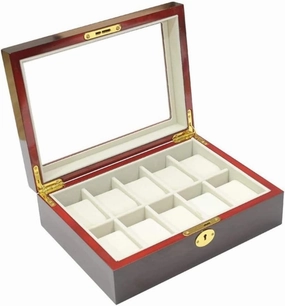Watch Case Watch Roll Watch Winder Modern Creative Wood Watch Box Organizer Display Case Holder Jewelry Showcase With Clear Top Metal Lock Watch Box Watch Organizer ( Color : Black , Size : 27.5*20.5*