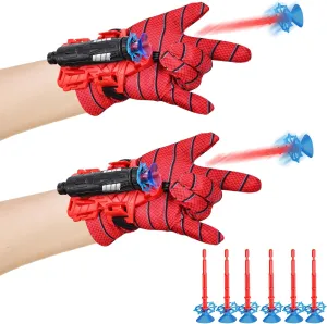 Web Shooters Spider, Spiders Web Launcher Glove Toy for 3-5 Year Old Boys, Role-Play Web Slinger for Superheroes, Wrist Web Shooter Gifts for 3-4-5-6 Year Old Kids