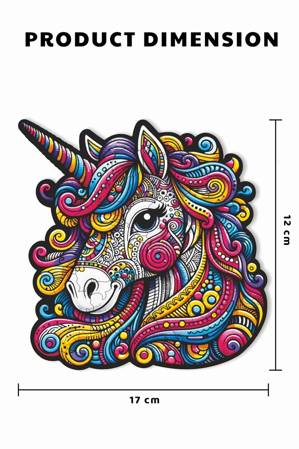 Webby Majestic Unicorn Jigsaw Puzzle | Travel Game | Zentangle Art Design Wooden Puzzle Toy for Kids and Adults (30 Pieces)
