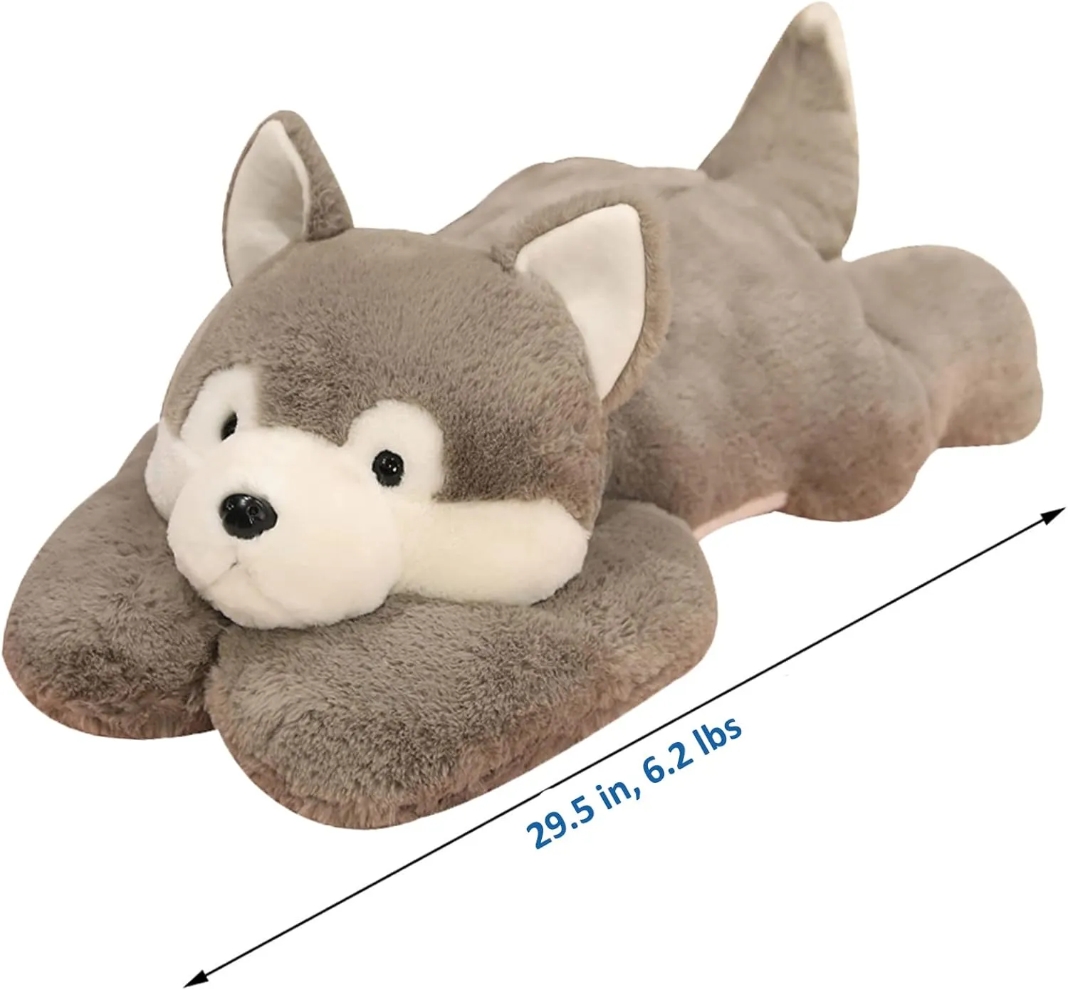 Weighted Stuffed Animals, 29.5in 6.2lbs Weighted Husky Stuffed Animal Toy Cute Husky Plush Pillow for Adults Boys Girls