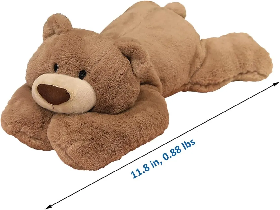 Weighted Stuffed Animals, Weighted Bear Stuffed Animal Toy Cute Brown Bear Plush Pillow for Adults Boys Girls, 11.8in