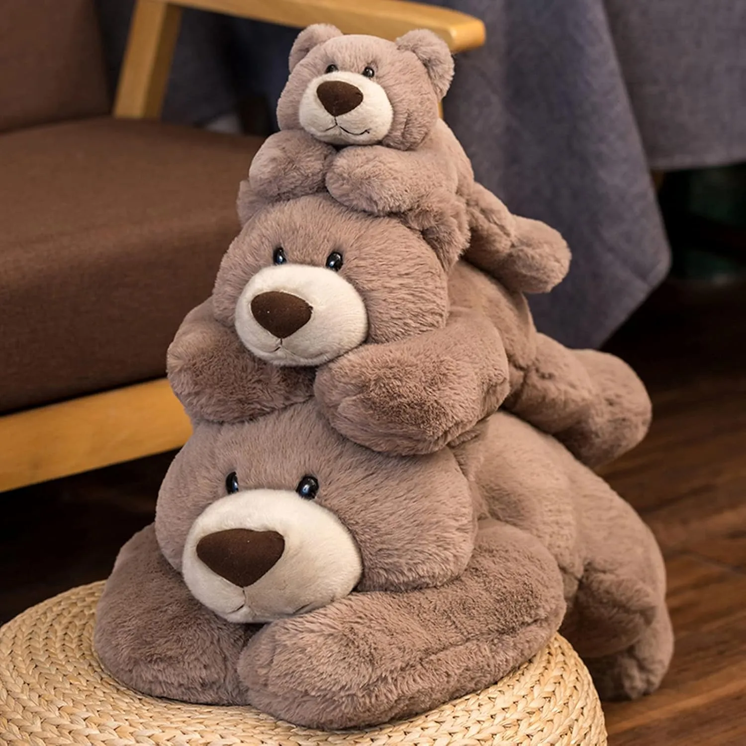 Weighted Stuffed Animals, Weighted Bear Stuffed Animal Toy Cute Brown Bear Plush Pillow for Adults Boys Girls, 11.8in