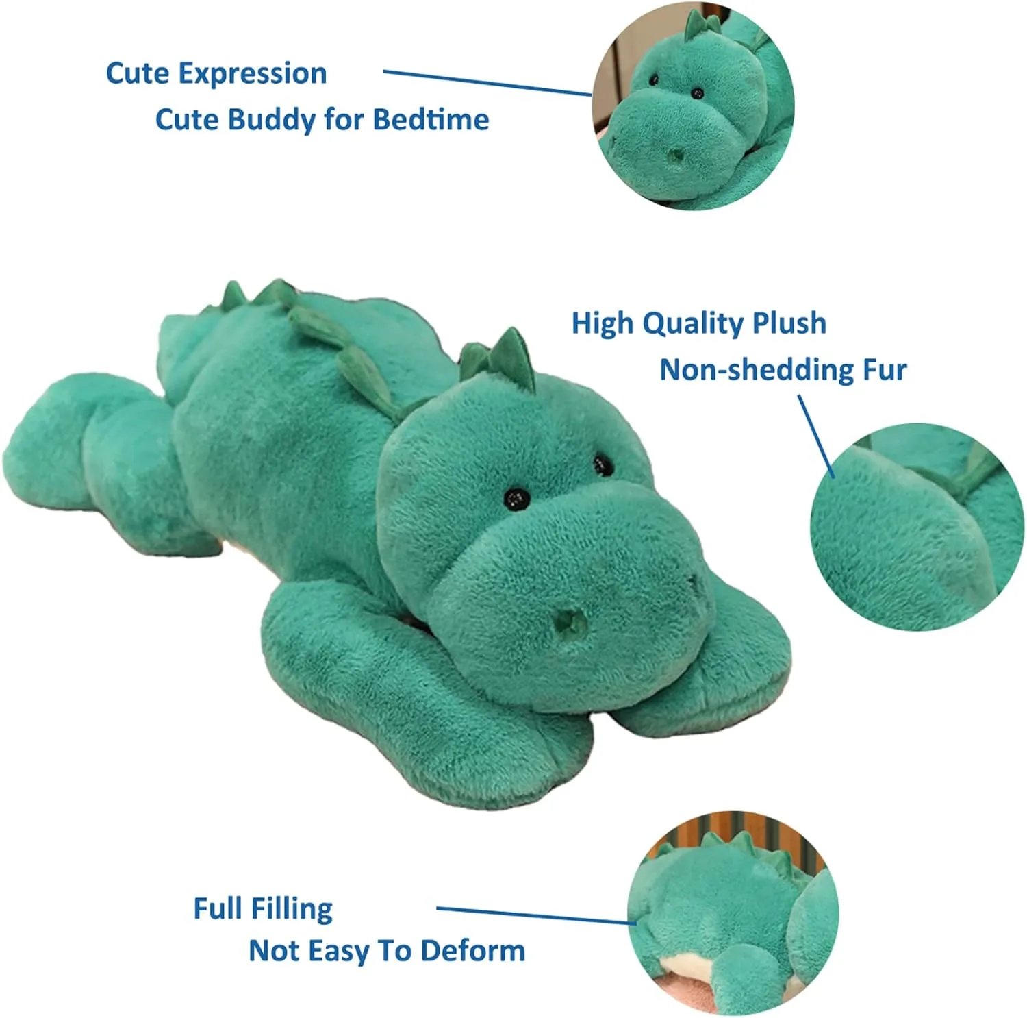 Weighted Stuffed Animals, Weighted Dinosaur Stuffed Animal Toy Dinosaur Weighted Plush Animals Throw Pillow Gifts for Boys Girls, 11.8 inch