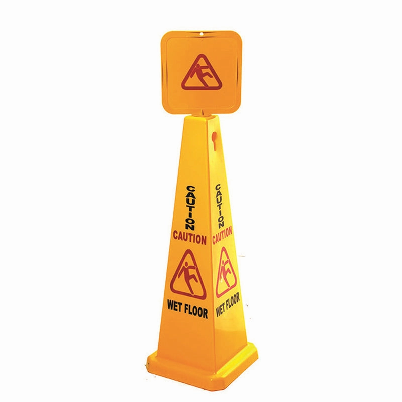 Wet Floor Cone Caution Safety Sign Yellow Hazard Slippery Cleaning Warning 117cm
