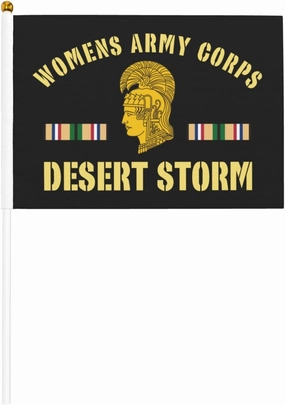 Women'S Army Corps Desert Storm Stylish Mini Handheld Flags 5.5x8.3 Inch For Support Team Activities Parties