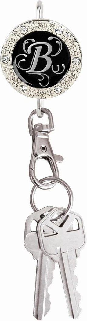 Women’s Bag Charm Key Finder, Car Keychain Hook, Cute Purse Organizer & Tote Bag Accessories, Gifts for Mom - Monogram Letter