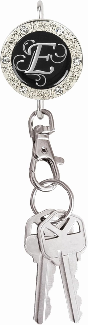Women’s Bag Charm Key Finder, Car Keychain Hook, Cute Purse Organizer & Tote Bag Accessories, Gifts for Mom - Monogram Letter
