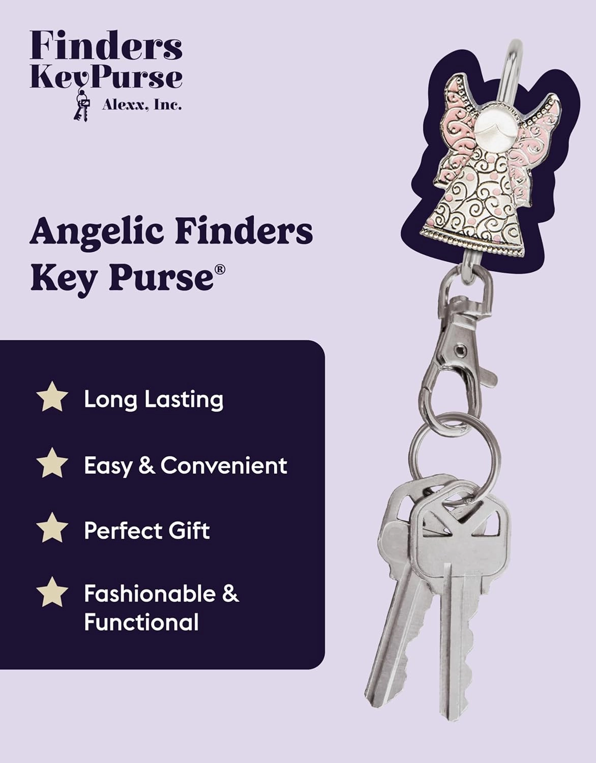 Women’s Bag Charm Key Finder, Car Keychain Hook, Cute Purse Organizer & Tote Bag Accessories, Gifts for Mom - Original