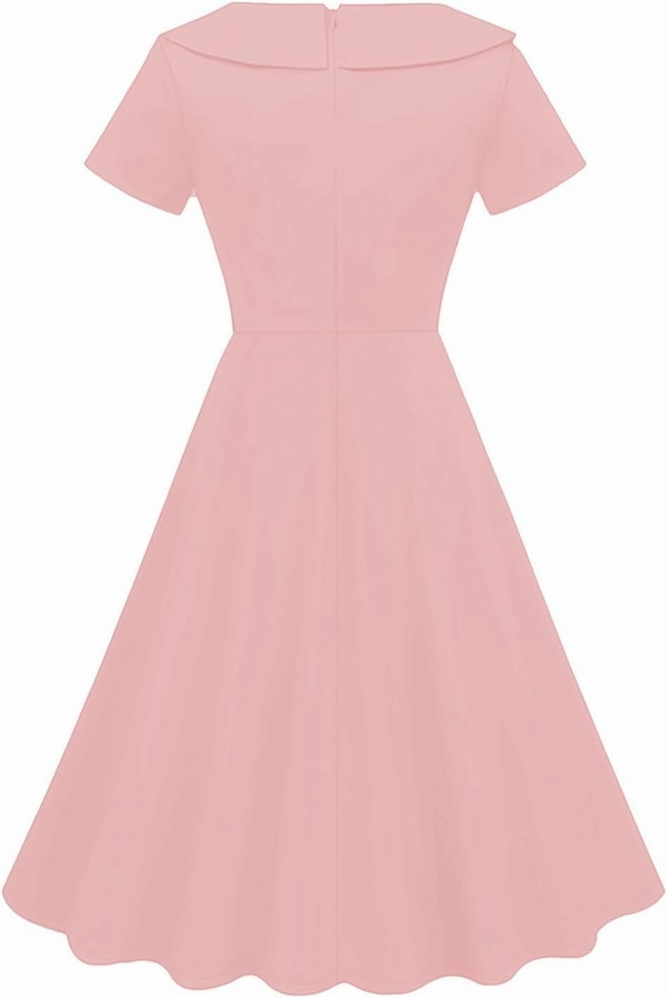 Women's Vintage 1950s Lapel Neck Short Sleeve Single Breasted Button Dress Elegant Going Out Party Midi Dresses