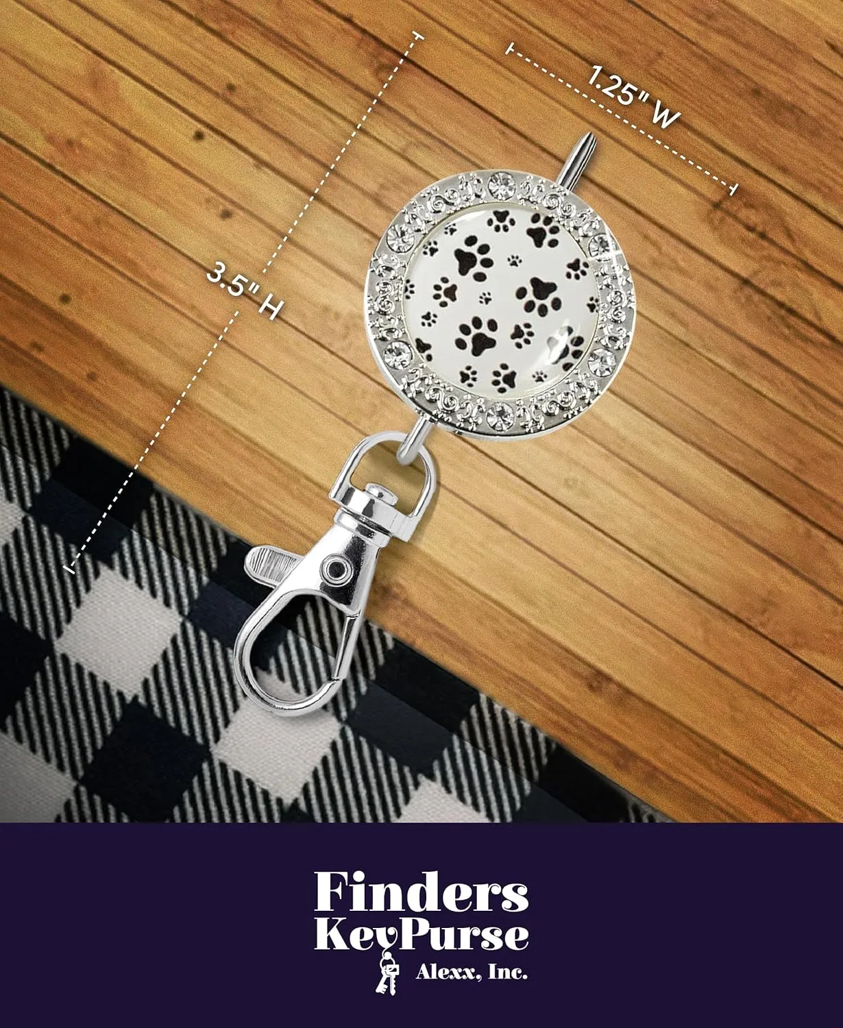 Women’s Bag Charm Key Finder, Car Keychain Hook, Cute Purse Organizer & Tote Bag Accessories, Gifts for Mom - Bling