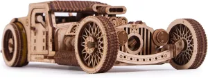 Wood Trick Hot Rod Wooden Model Car Kit to Build - Rides up to 32 feet - Detailed - 3D Wooden Puzzles for Adults and Kids to Build - Engineering DIY Mechanical Wood Model Kits for Adults