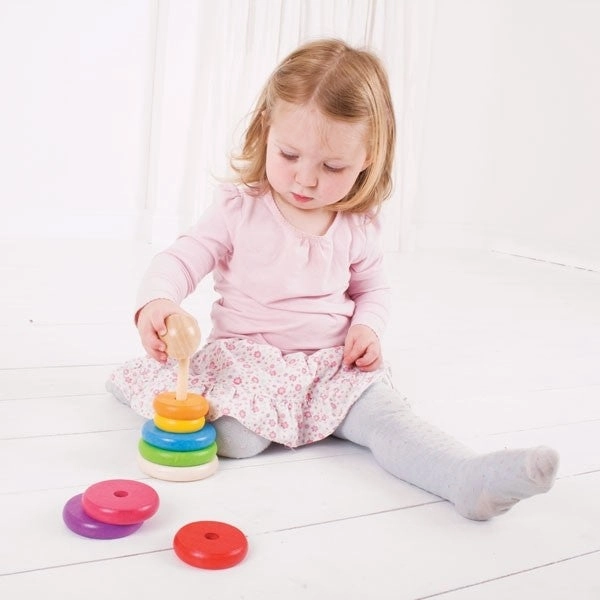 Wooden Rainbow Stacking Rings
