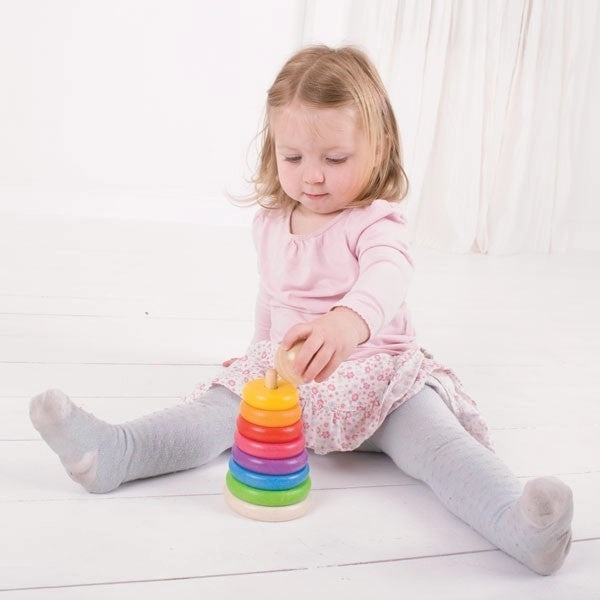 Wooden Rainbow Stacking Rings