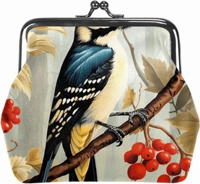 Woodpecker Coin Purse, Kiss Lock Coin Purse, Large Capacity Coin Pouch, Change Purse Cute Car Coin Holder for Women