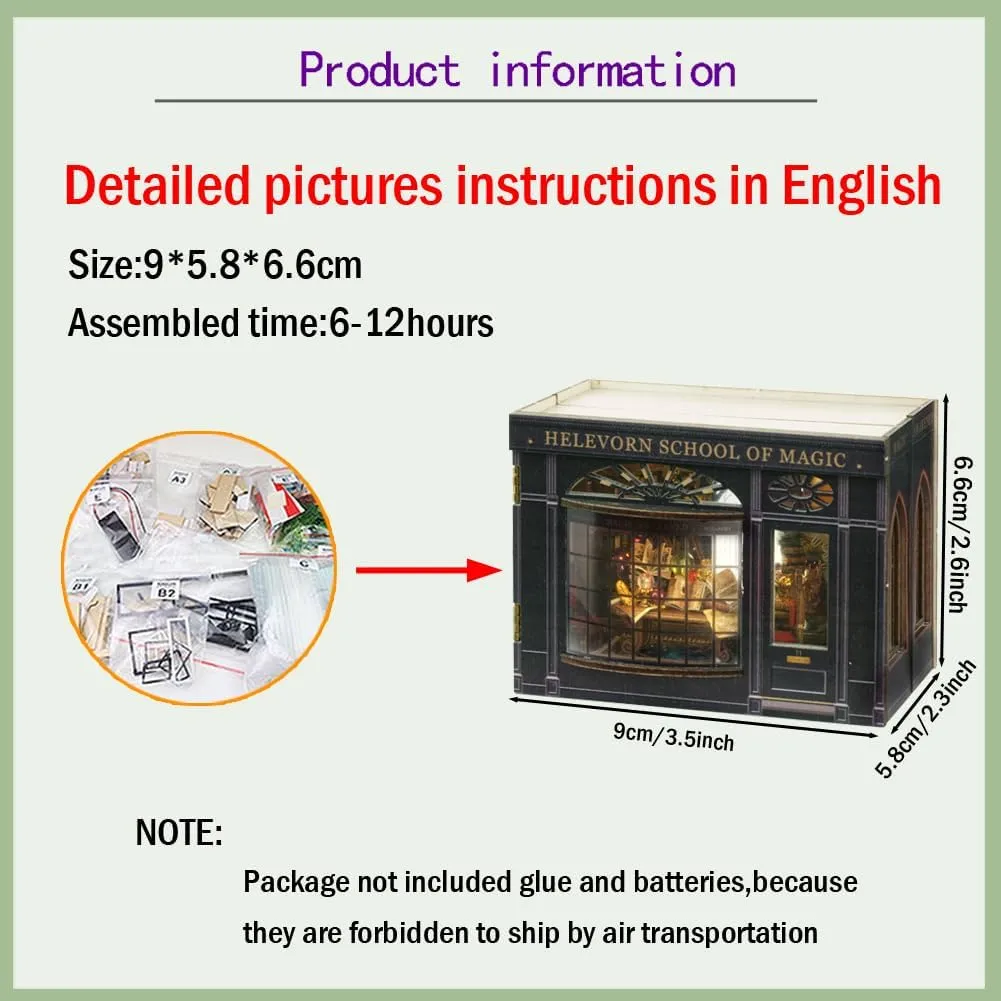WYD DIY Miniature Fantasy Cube Series Mini Small House Kit Miniature Dollhouse Furniture Kit Puzzle Assembly Doll House with LED Lights Creative Home Decoration(Magical Fate)
