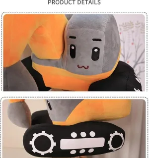 XIAOHONG Excavator Plush Toy,11" Soft Excavator Stuffed Construction Toy Plush Digger Truck Toy Car Plush Pillow,Great Plush Gift for Kids