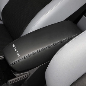 XITER 1PC Leather Center Console Cover Armrest Pad Protector Waterproof Anti-Scratch Armrest Box Cover for Nissan Kicks 2018 2019 2020 2021 2022 2023 2024 2025 (Not Fit for S)-Black Stitches