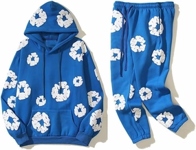 Y2K Hip Hop Men's Hoodie Set Foam Printed Casual Retro Harajuku Set