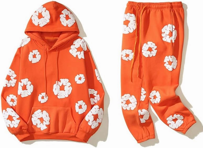 Y2K Hip Hop Men's Hoodie Set Foam Printed Casual Retro Harajuku Set