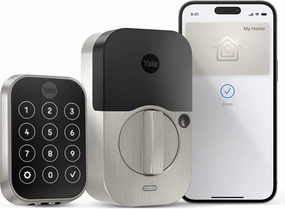 Yale Assure Lock 2 Plus Apple Home Keys, Nickel Keyless Entry Door Lock with Keypad for Code Entry Lock and Auto-Unlock (No Wi-Fi) Remote Access Requires Apple Home Hub via HomeKit, ‎YRD450-N-BLE-619