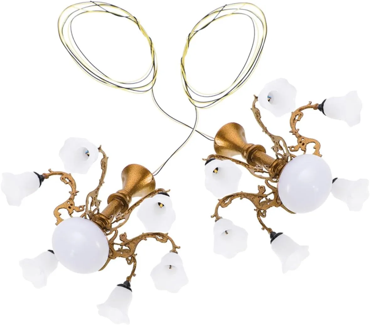 YARNOW Model Chandelier Set Miniature Ceiling Lamp for DIY Mini Houses Micro Landscape Mini Light Craft