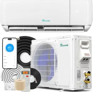 YITAHOME 12000 BTU Mini Split Air Conditioner Heat Pump System, Wifi Enabled 20 SEER2 115V Ductless AC Cool Up to 750 Sq. Ft, Compatible with Alexa, Complete Installation Kit, White