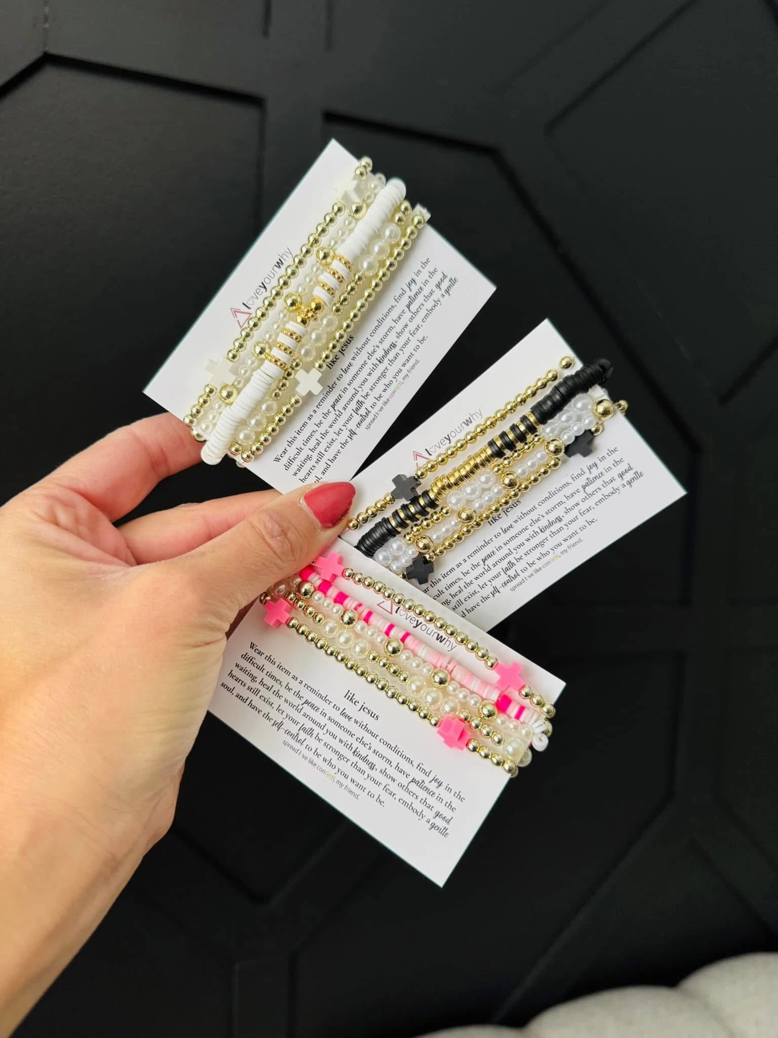You're Like Really Pretty Stacked Bracelets and Bow Earrings