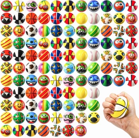 Yunsailing 108 Pcs Mini Stress Balls Bulk 2.4'' Sensory Fidget Ball Treasure Box Prizes Soft Assorted Stress Relief Toys for Hand Wrist Finger Exercise Adult Teen Party Favor Classroom